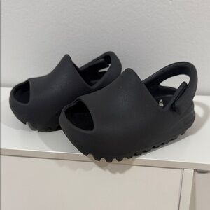 Yeezy Kids Black Slip-On Sandals